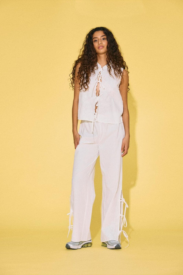 Noisy May - Nmmae Tie Pants - 5010920 Cloud Dancer
