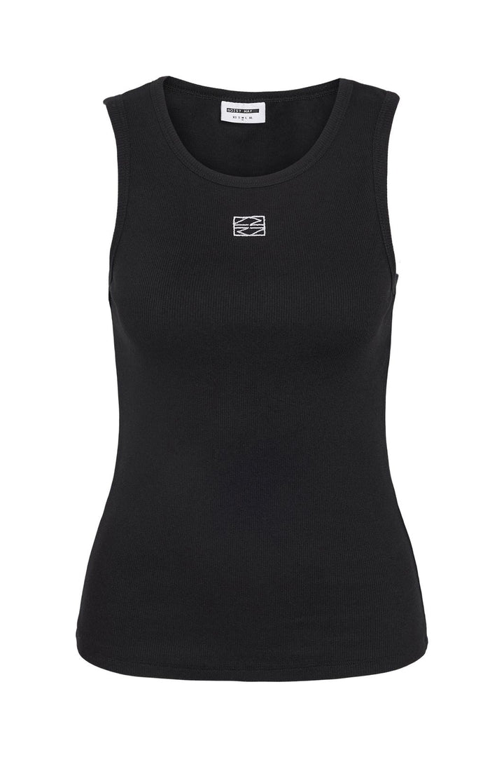 Noisy May - Nmmaya S/L Regular Tank Top - 4975876 Black White Emb