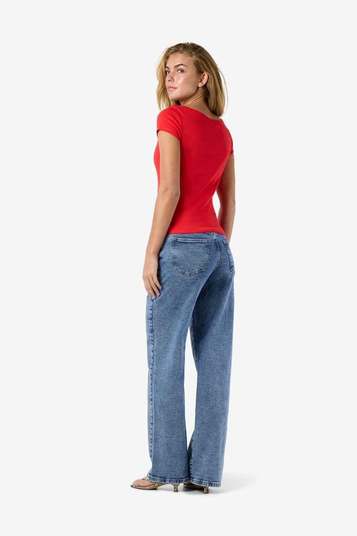 Noisy May - Nmmaya S/S Boatneck Top - 4915903 Tomato