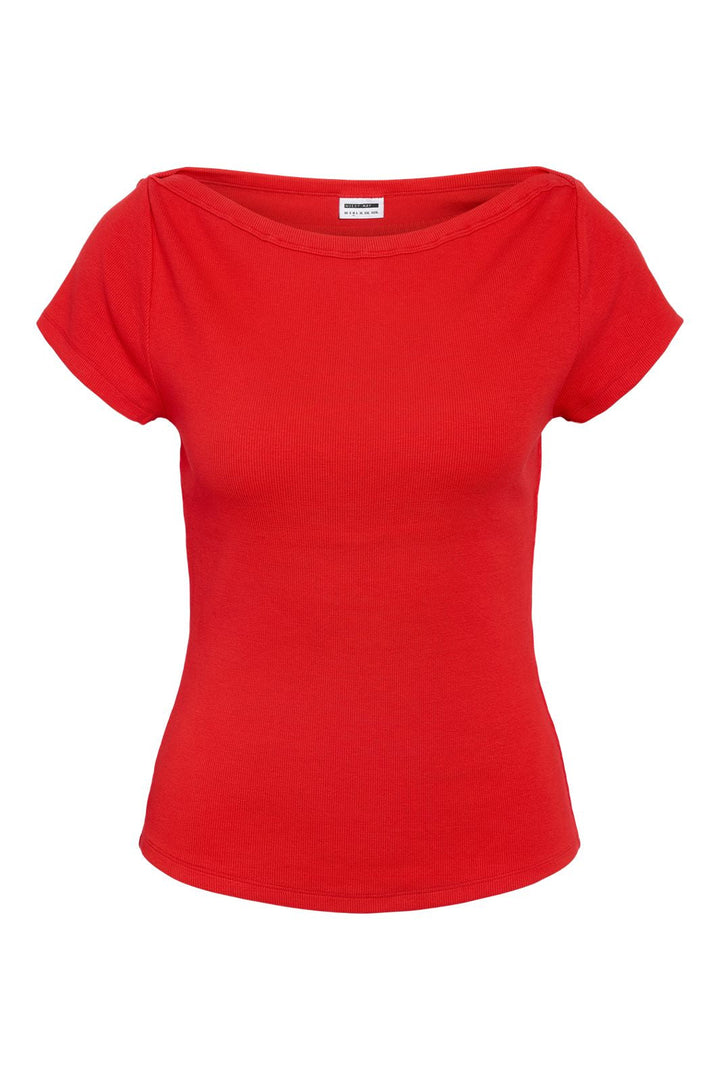 Noisy May - Nmmaya S/S Boatneck Top - 4915903 Tomato
