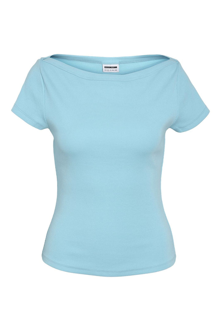 Noisy May - Nmmaya S/S Boatneck Top - 4915904 Baltic Sea