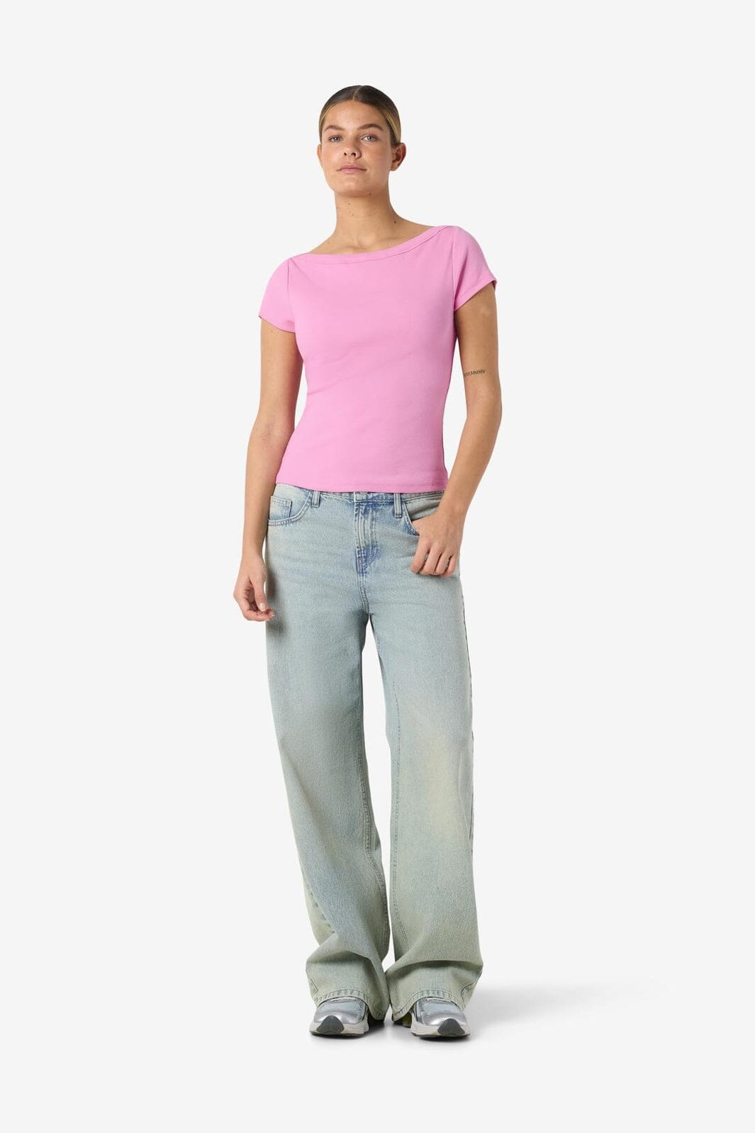 Noisy May - Nmmaya S/S Boatneck Top - 4915908 Begonia Pink