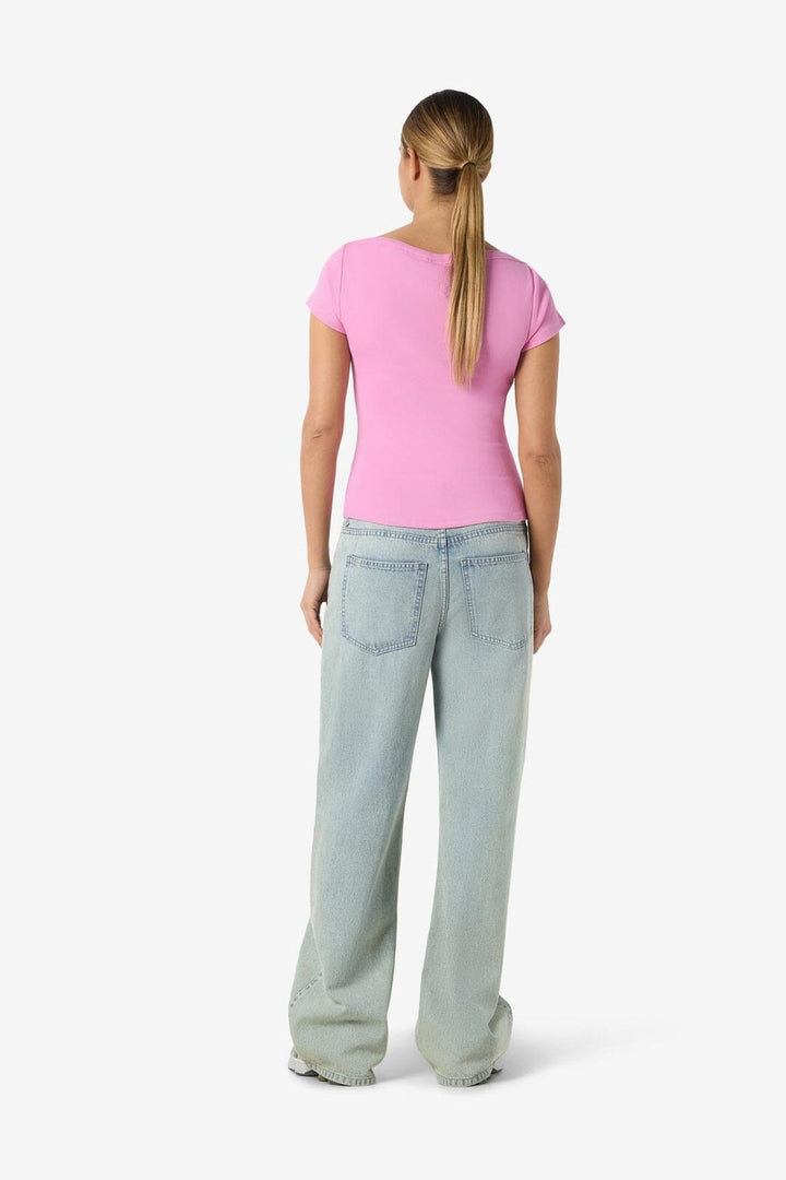 Noisy May - Nmmaya S/S Boatneck Top - 4915908 Begonia Pink