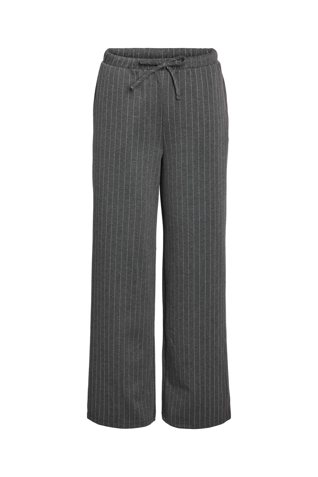 Noisy May - Nmmiel Nw Pinstripe Wide Pants Fwd - 4819975 Dark Grey Melange Bw Pinstripes