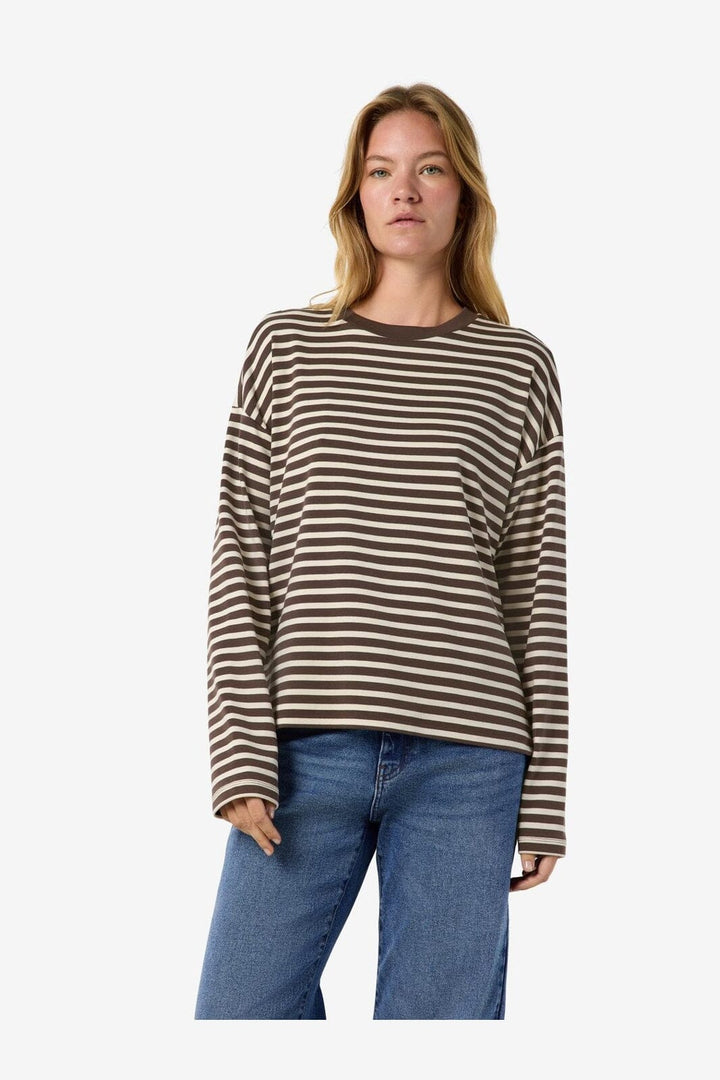 Noisy May - Nmmocca L/S Regular Fit Top - 5175145 Chocolate Brown Birch