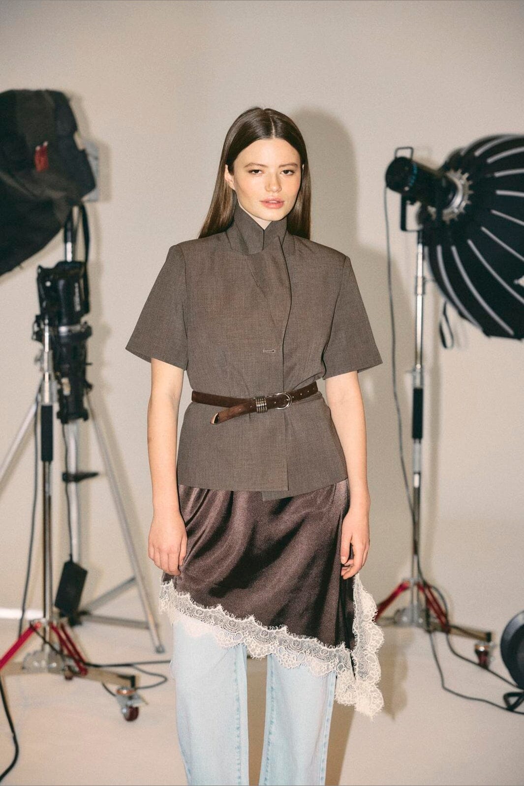 Noisy May - Nmmonna Fitted S/S Blazer - 5115568 Chocolate Brown