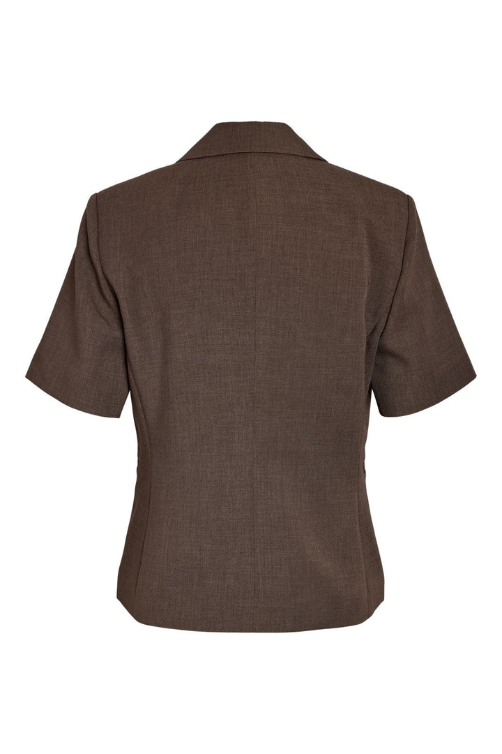 Noisy May - Nmmonna Fitted S/S Blazer - 5115568 Chocolate Brown