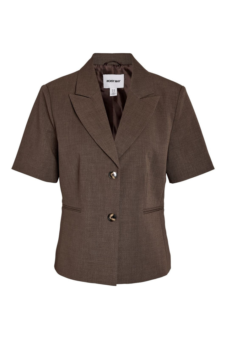 Noisy May - Nmmonna Fitted S/S Blazer - 5115568 Chocolate Brown