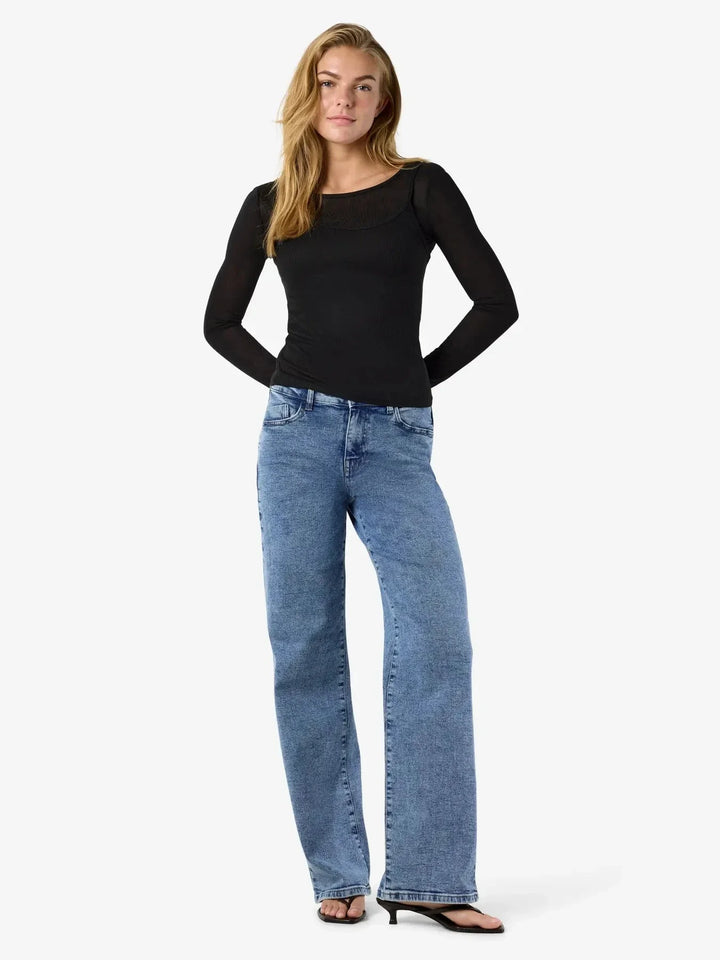 Noisy May - Nmnusa L/S Doublelayer Top - 5144779 Black Bluser 