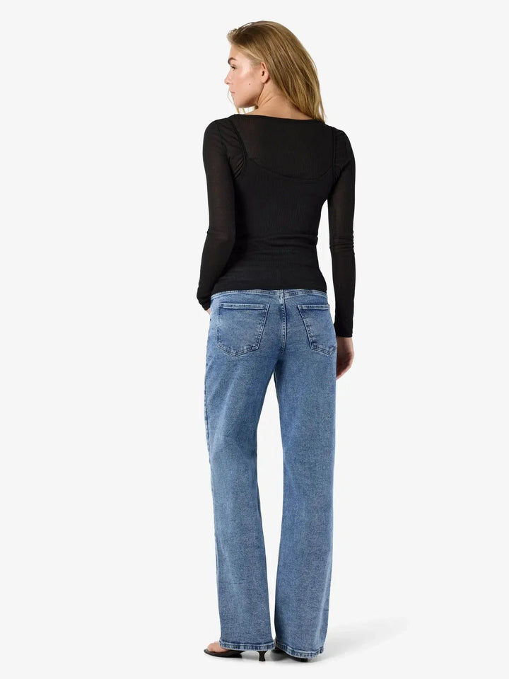 Noisy May - Nmnusa L/S Doublelayer Top - 5144779 Black Bluser 