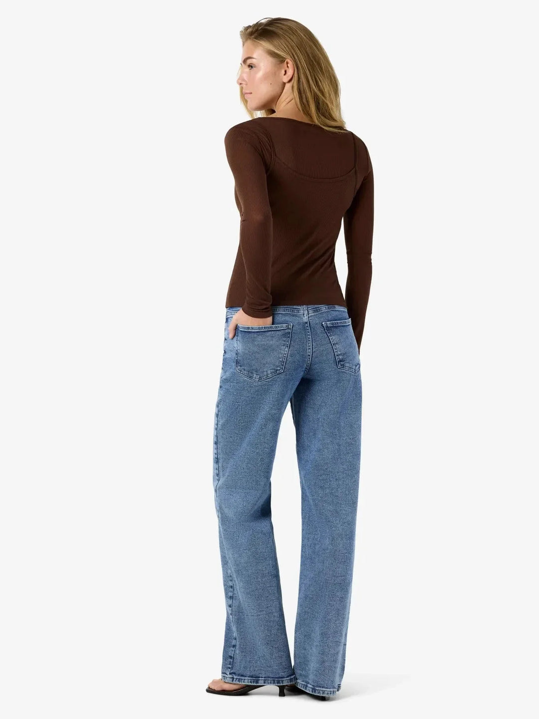 Noisy May - Nmnusa L/S Doublelayer Top - 5144780 Chocolate Brown Bluser 