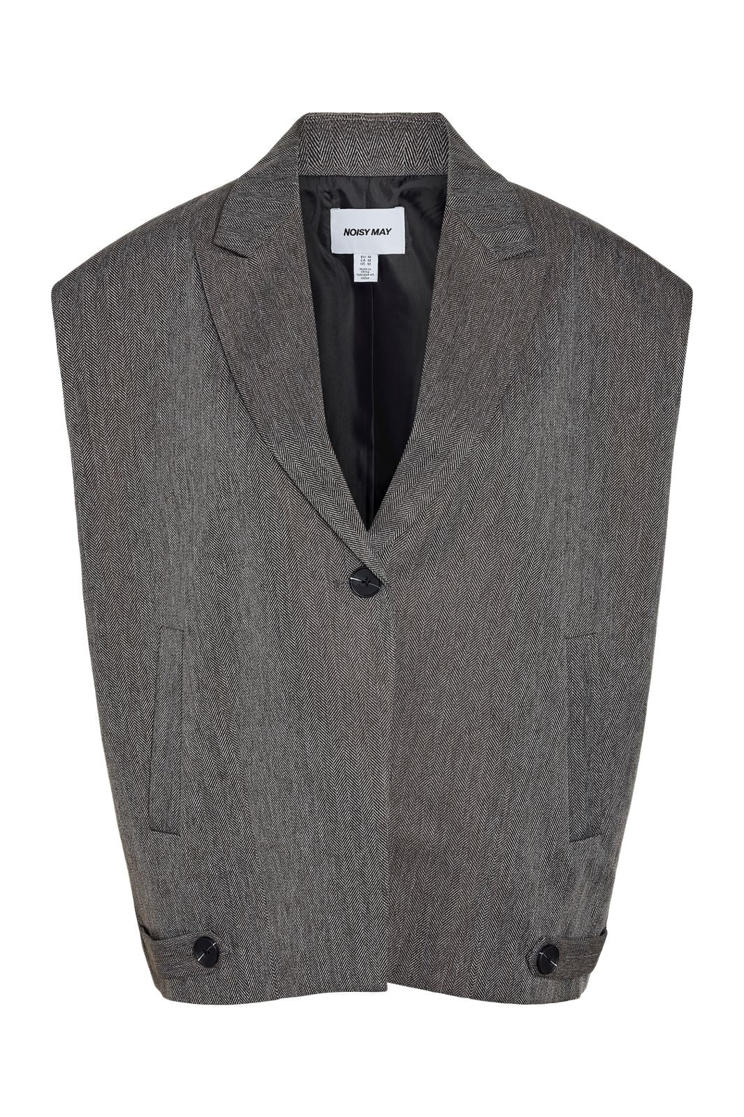 Noisy May - Nmremy S/L Waistcoat Tlr - 5056931 Dark Grey Herringbone