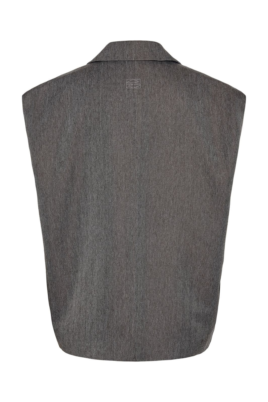 Noisy May - Nmremy S/L Waistcoat Tlr - 5056931 Dark Grey Herringbone