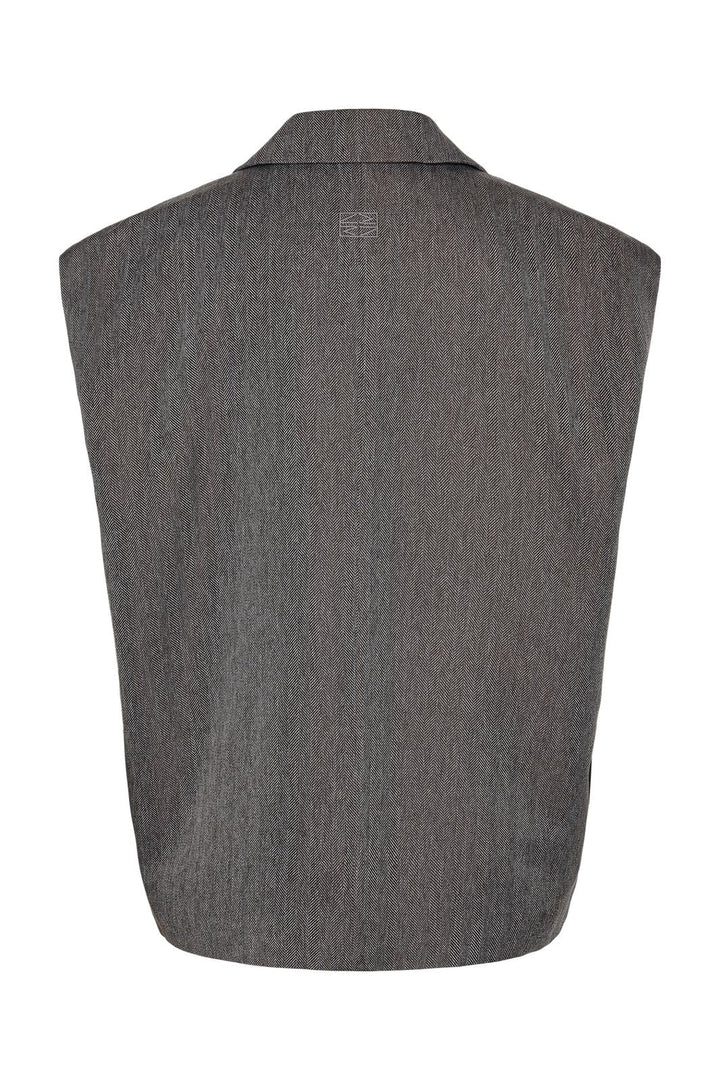 Noisy May - Nmremy S/L Waistcoat Tlr - 5056931 Dark Grey Herringbone