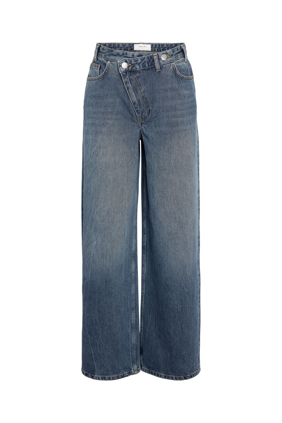 Noisy May - Nmsabine Nw X Over Wide Jeans Fo090Mb - 4920561 Medium Blue Denim