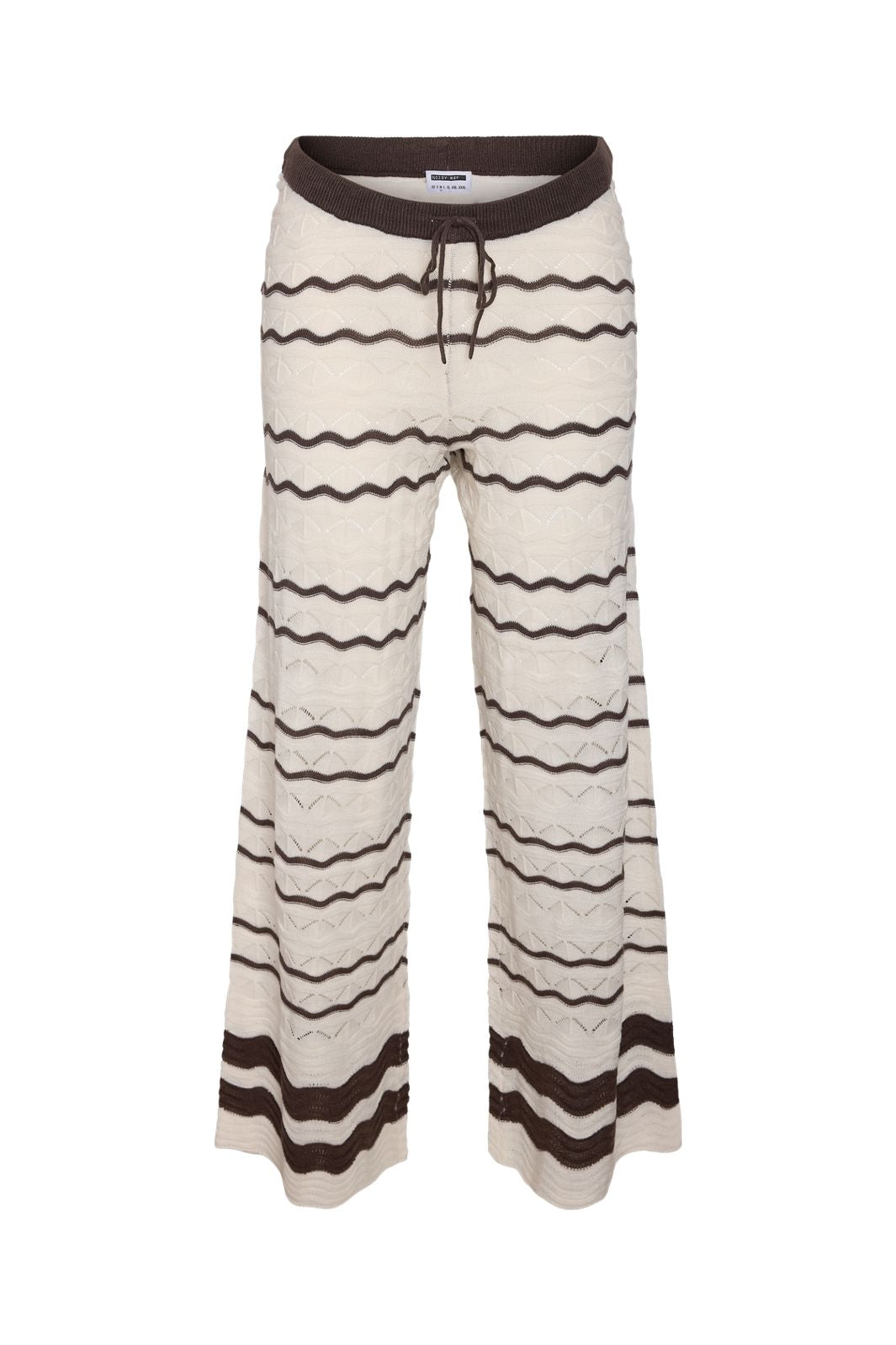 Noisy May - Nmsadie Wide Knit Pants - 4980902 Birch Chocolate Brown