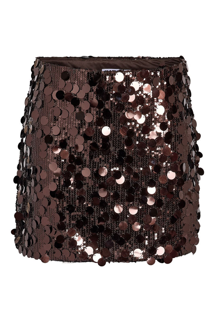 Noisy May - Nmsafia Short Sequin Skirt - 5211892 Chocolate Brown