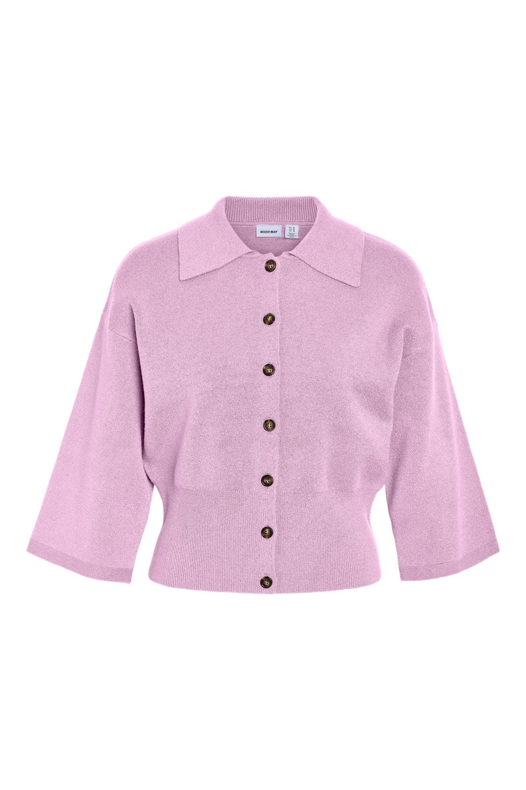 Noisy May - Nmshyla 3/4 Sleeve Knit Polo Cardigan - 5215425 Pirouette