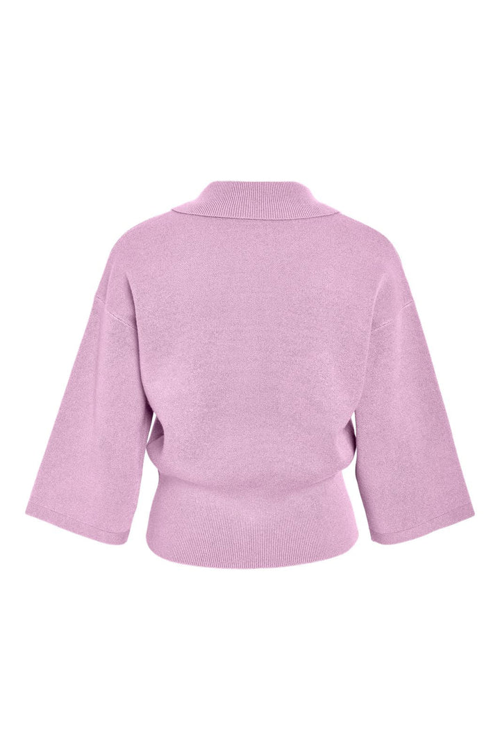 Noisy May - Nmshyla 3/4 Sleeve Knit Polo Cardigan - 5215425 Pirouette