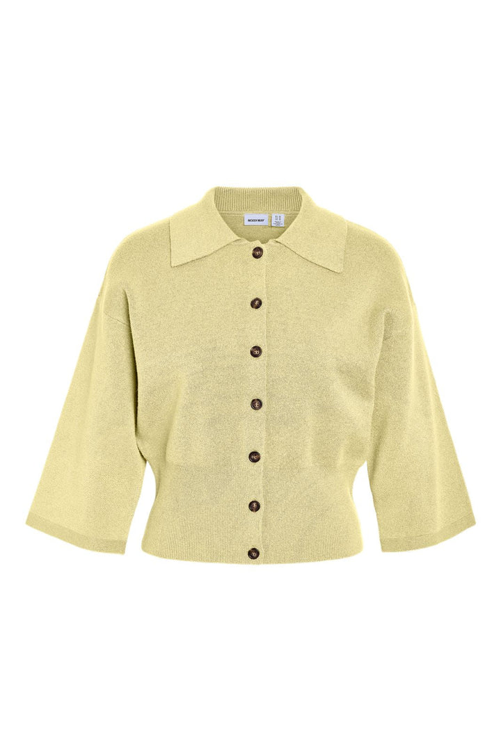 Noisy May - Nmshyla 3/4 Sleeve Knit Polo Cardigan - 5215426 French Vanilla