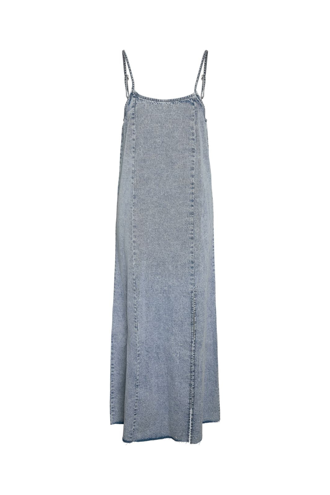 Noisy May - Nmsigne S/L Maxi Dress With Slit - 4984449 Light Blue Denim