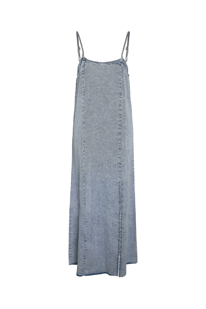 Noisy May - Nmsigne S/L Maxi Dress With Slit - 4984449 Light Blue Denim