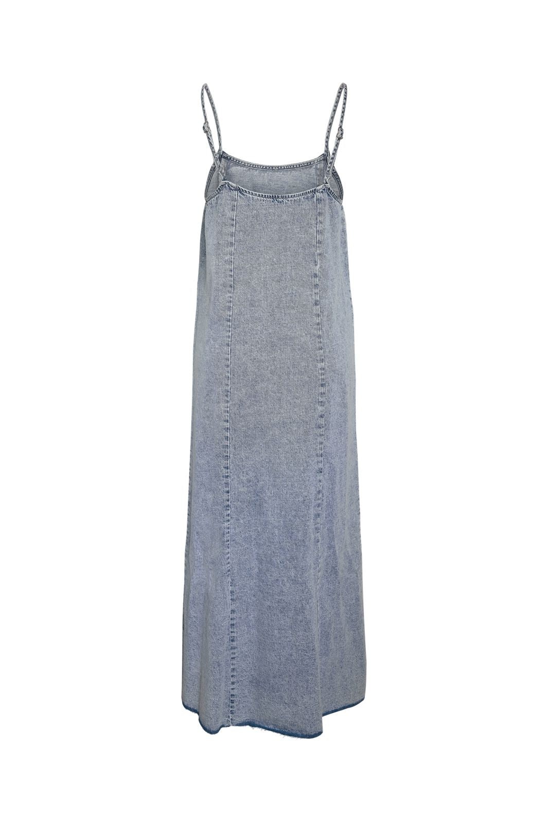 Noisy May - Nmsigne S/L Maxi Dress With Slit - 4984449 Light Blue Denim