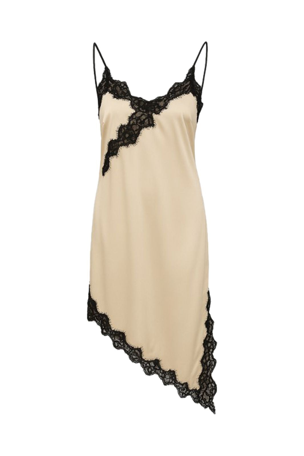 Noisy May - Nmsofie S/L Satin Lace Dress - 5106050 Birch Blac K Lace