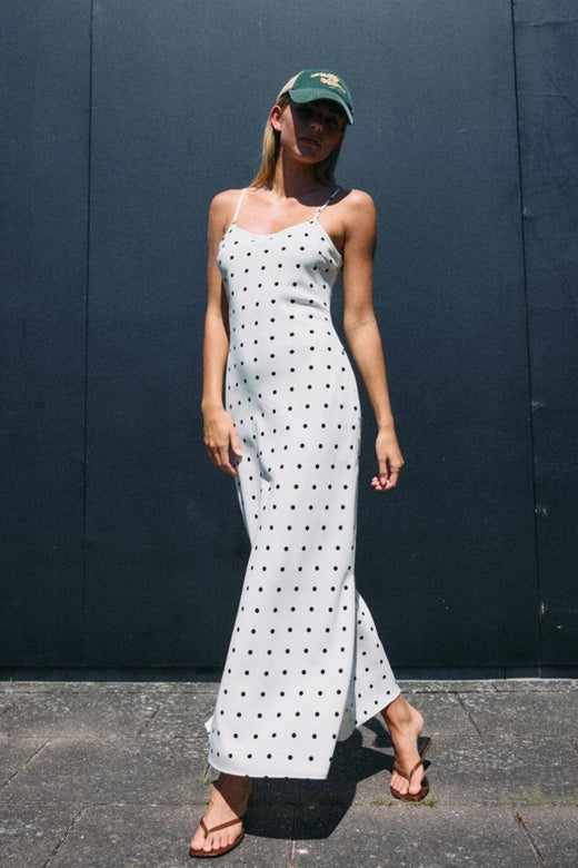 Noisy May - Nmsophie S/L Maxi Dress Fwd - 5002533 Cloud Dancer Black