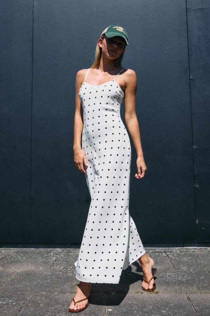 Noisy May - Nmsophie S/L Maxi Dress Fwd - 5002533 Cloud Dancer Black
