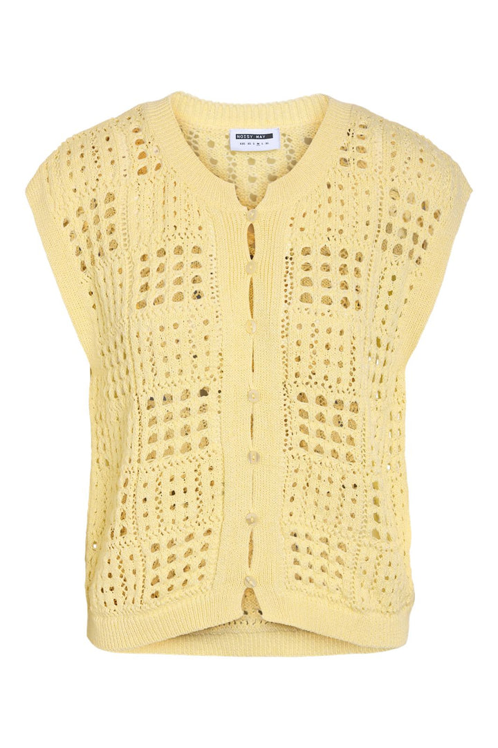 Noisy May - Nmtammy S/L O-Neck Knit Cardi Fwd - 4981003 French Vanilla