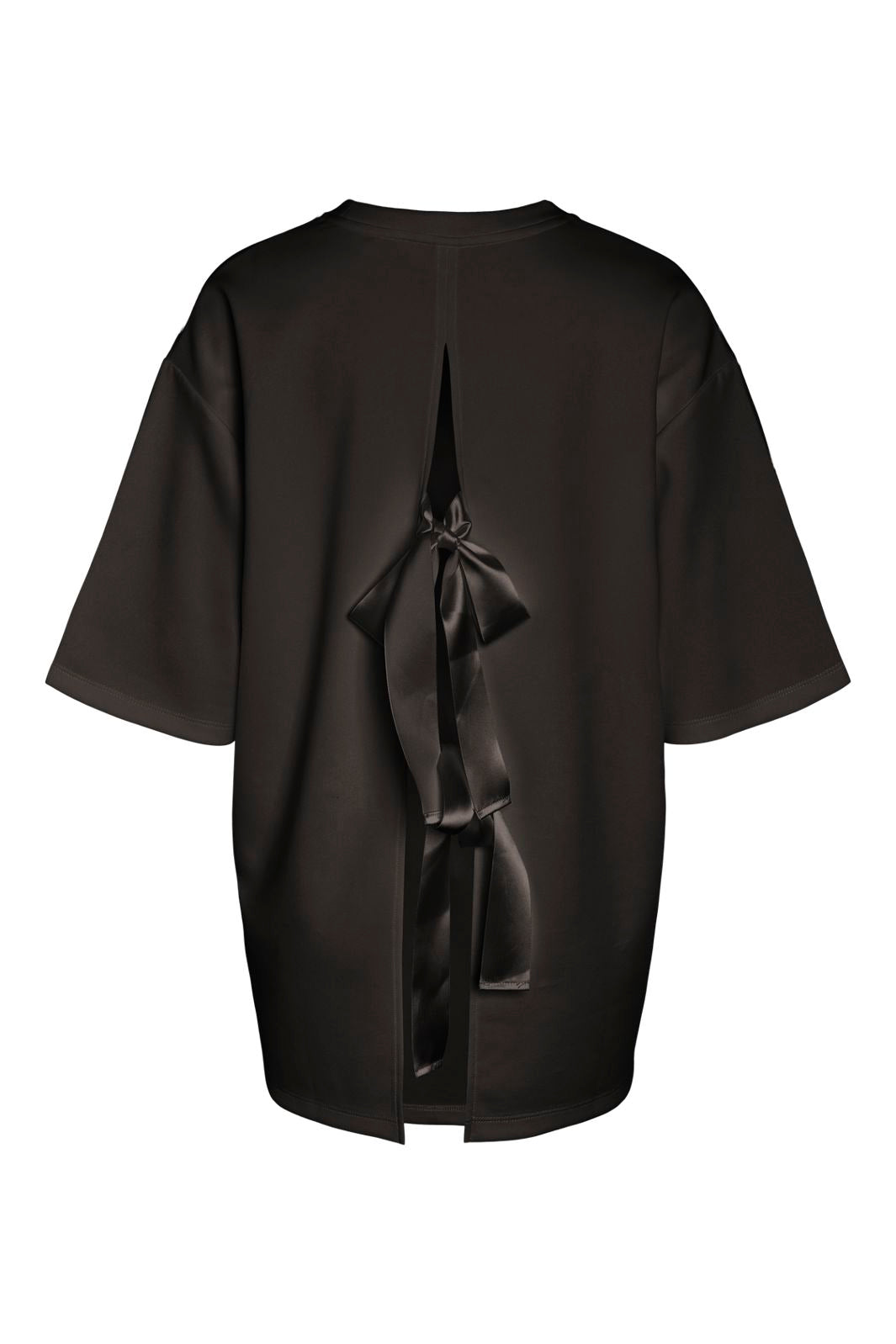Noisy May - Nmtara S/S Oversize Bow T-Shirt - 5165140 Black Black Satin Bow