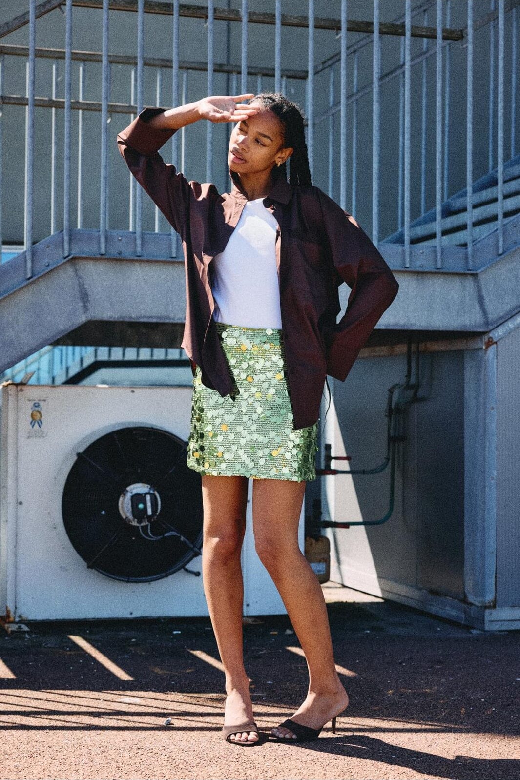 Noisy May - Nmtaylor Short Sequin Skirt - 5158947 Daiquiri Green
