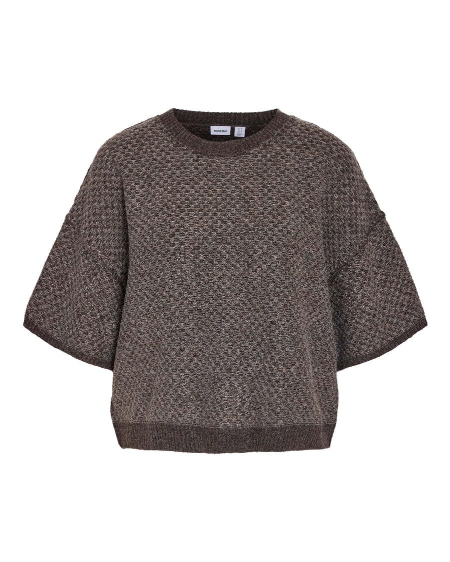 Noisy May - Nmtilly S/S Knit Top - 5097905 Chocolate Brown Light Brown Toppe 