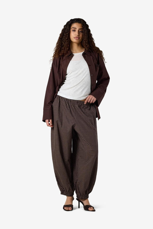 Noisy May - Nmtrix Balloon Pant Tnt/17 - 5185507 Chocolate Brown Beige