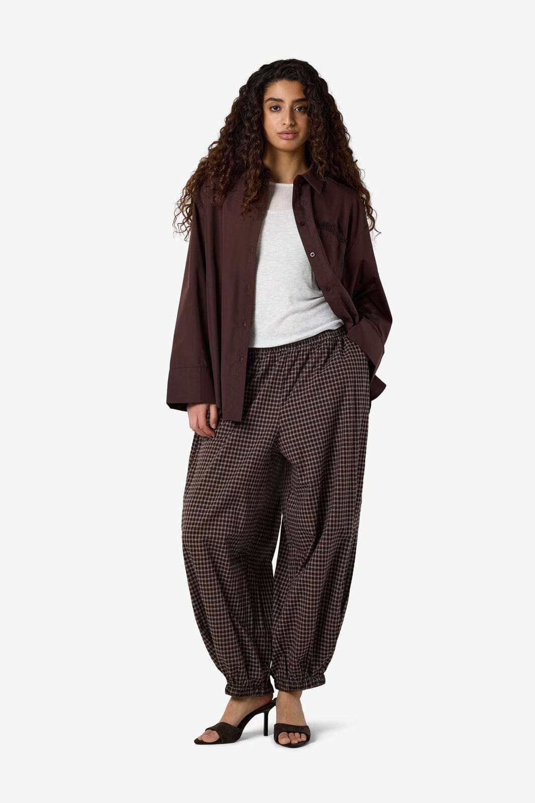 Noisy May - Nmtrix Balloon Pant Tnt/17 - 5185507 Chocolate Brown Beige
