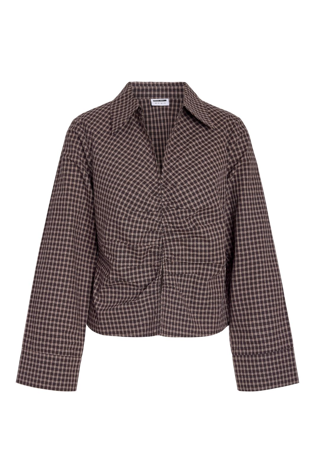 Noisy May - Nmtrix L/S Hook Check Shirt Tnt/17 - 5185486 Chocolate Brown Beige