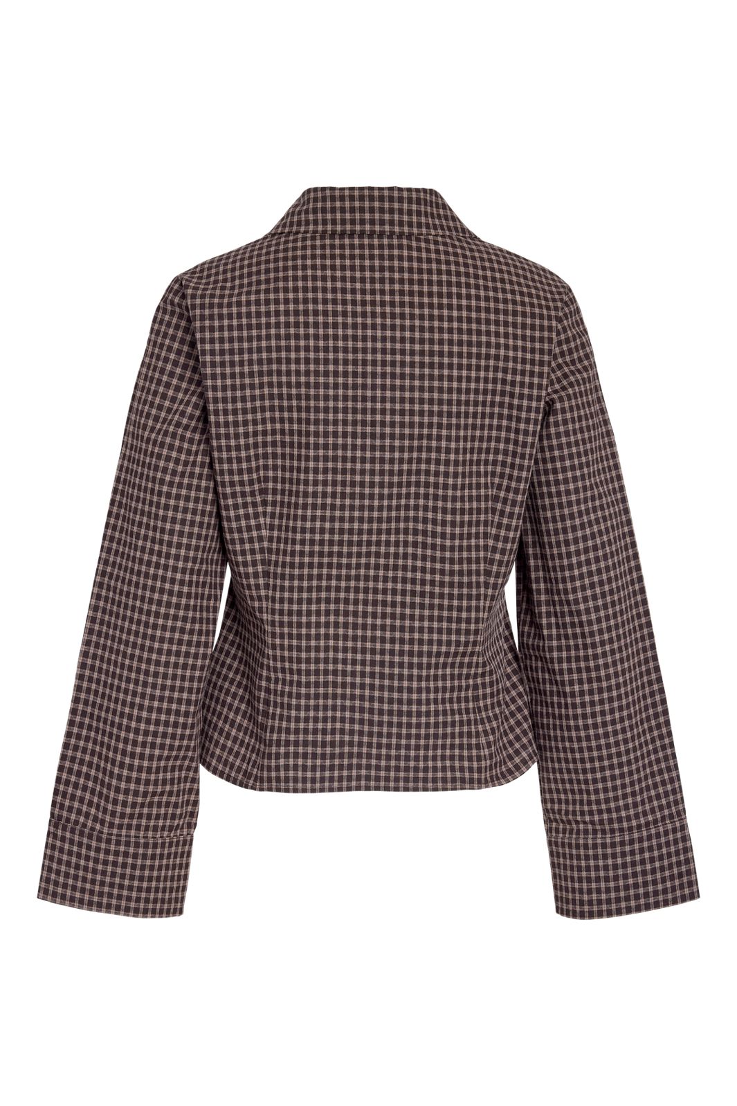 Noisy May - Nmtrix L/S Hook Check Shirt Tnt/17 - 5185486 Chocolate Brown Beige