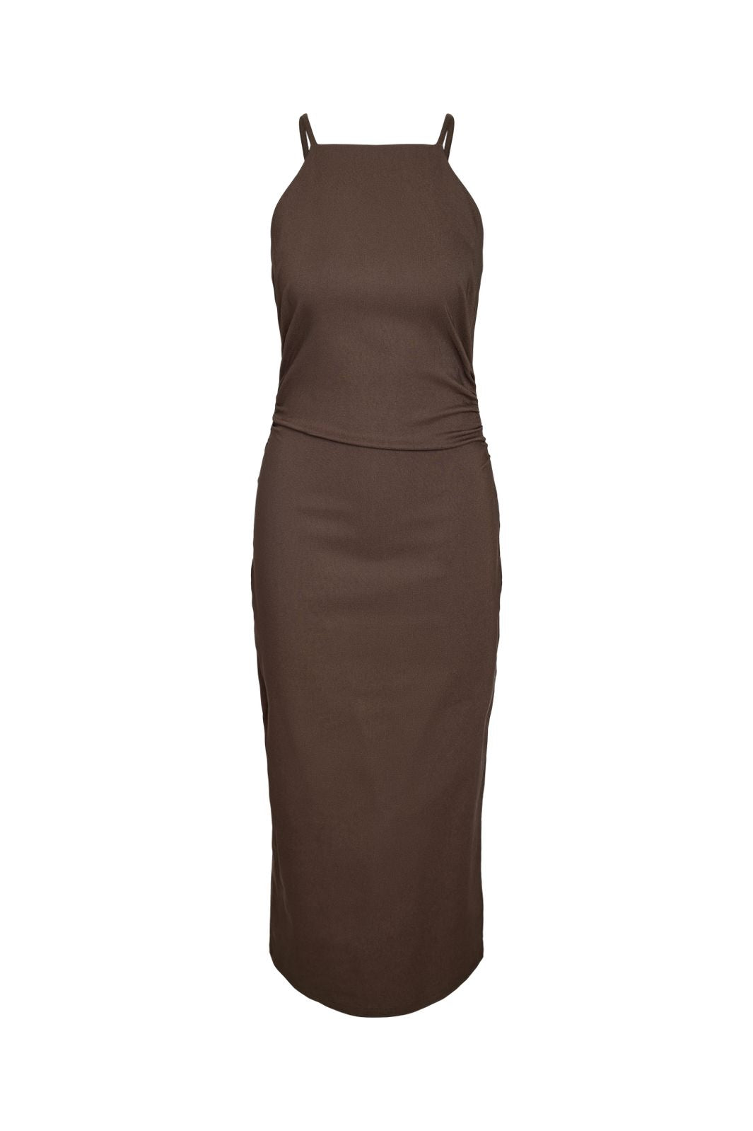 Noisy May - Nmwayne Mia S/L Long Dress - 4980193 Chocolate Brown