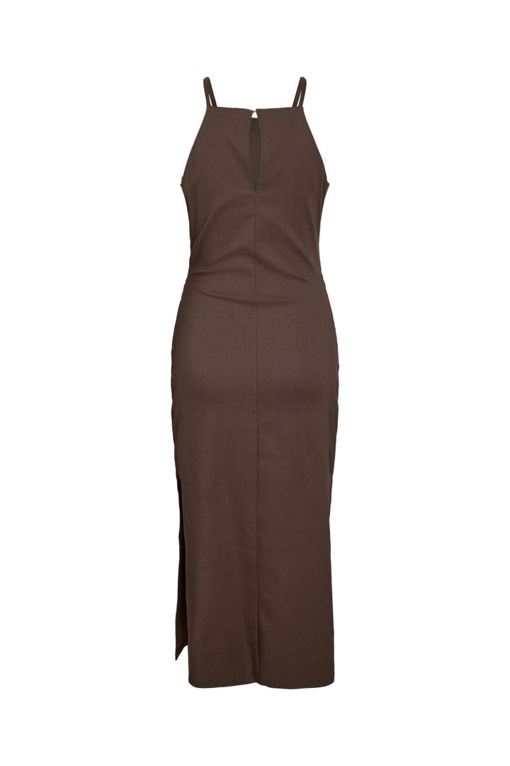 Noisy May - Nmwayne Mia S/L Long Dress - 4980193 Chocolate Brown