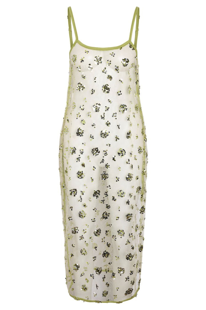 Noisy May - Nmzigga S/L Sequin Mesh Dress - 5111606 Daiquiri Green