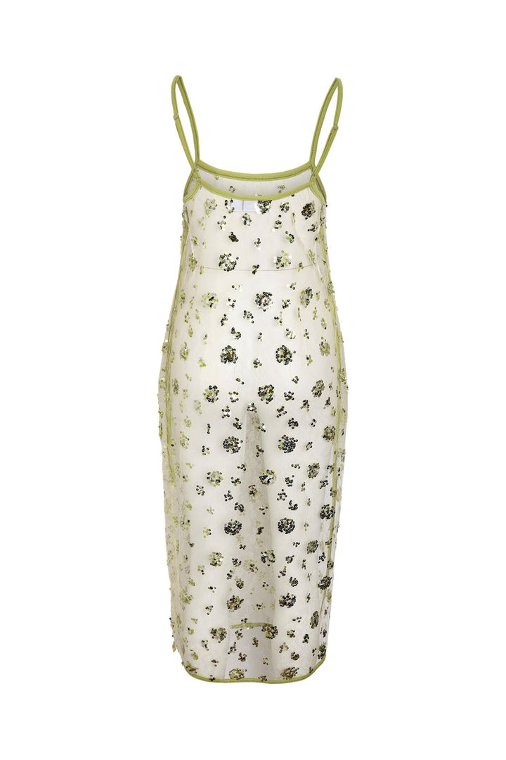 Noisy May - Nmzigga S/L Sequin Mesh Dress - 5111606 Daiquiri Green