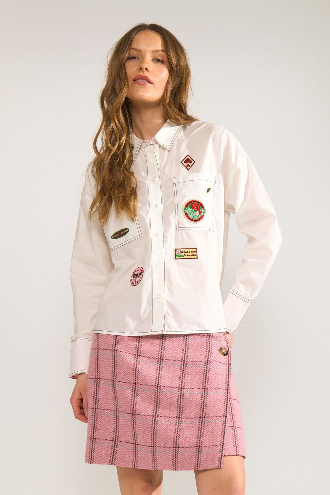 Nümph - Nubadge Shirt 706972 - Bright White Skjorter 