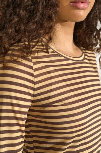 NüMph - Nusine Striped Mesh Blouse 707994 - Sahara Sun Bluser 