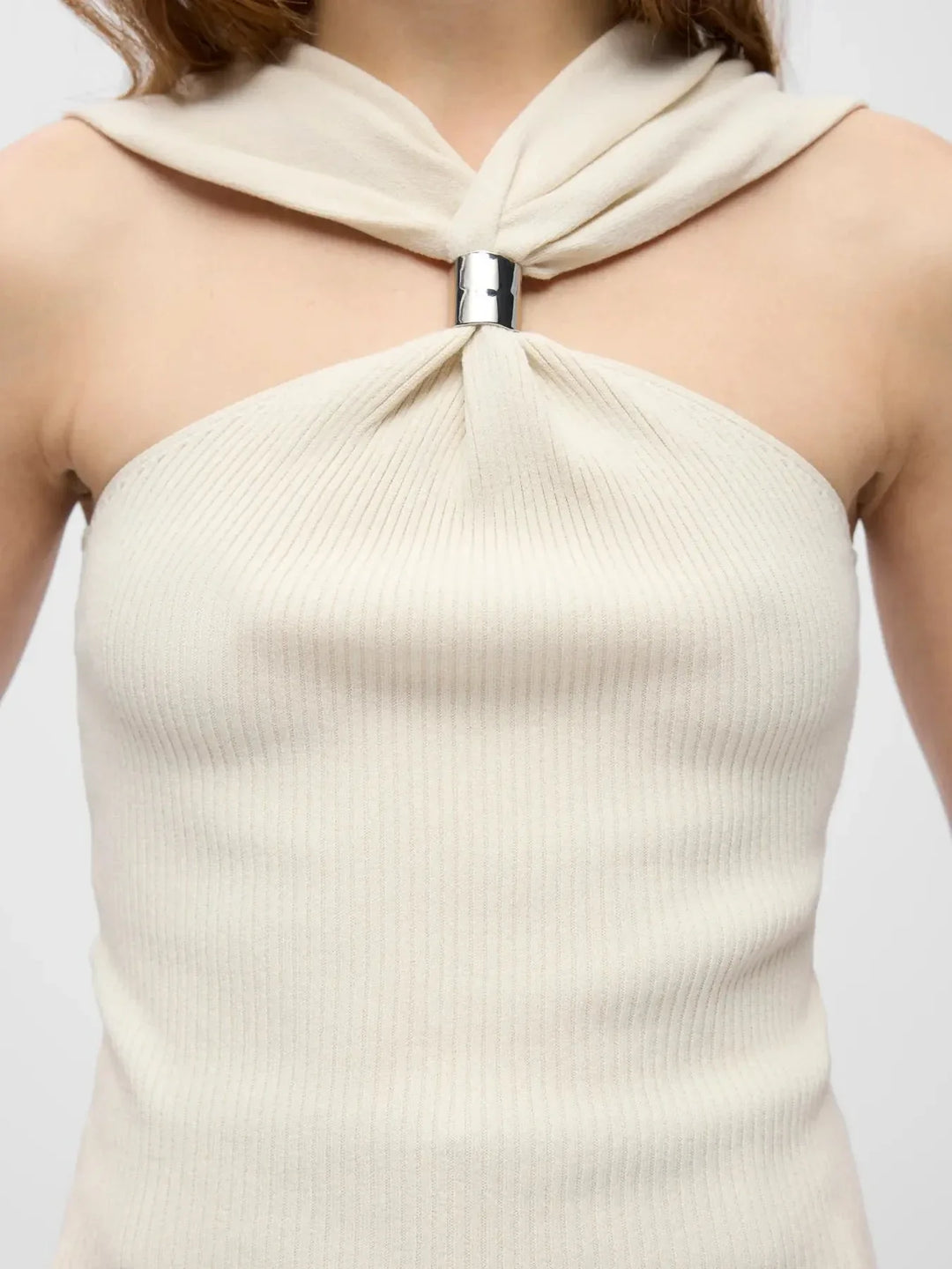 Object - Objcallie S/L Sli Knit Top 144 - 4989112 Birch Toppe 