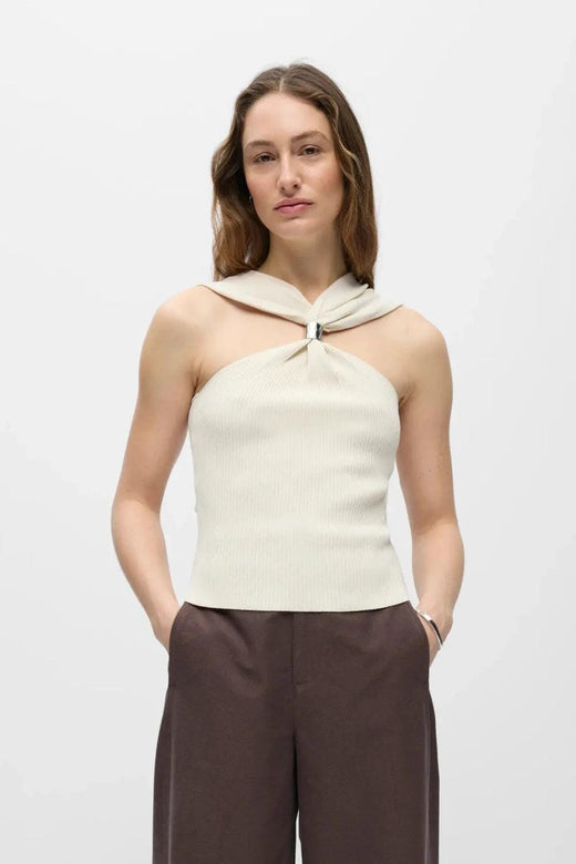 Object - Objcallie S/L Sli Knit Top 144 - 4989112 Birch Toppe 