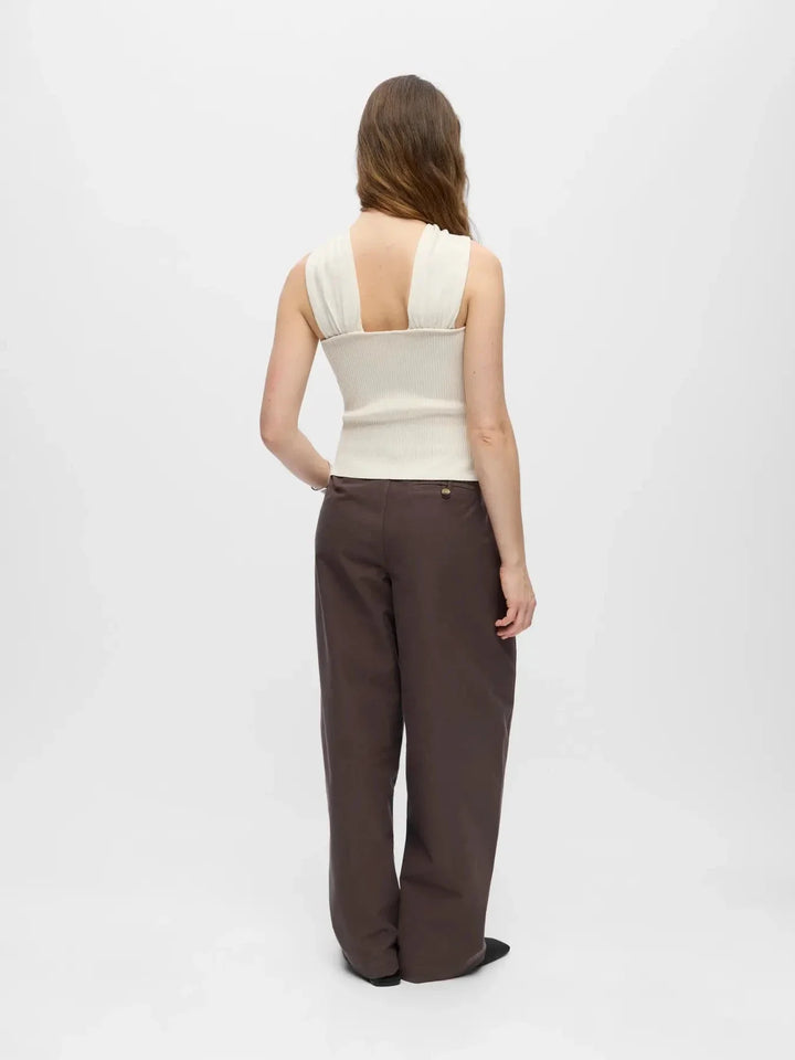 Object - Objcallie S/L Sli Knit Top 144 - 4989112 Birch Toppe 