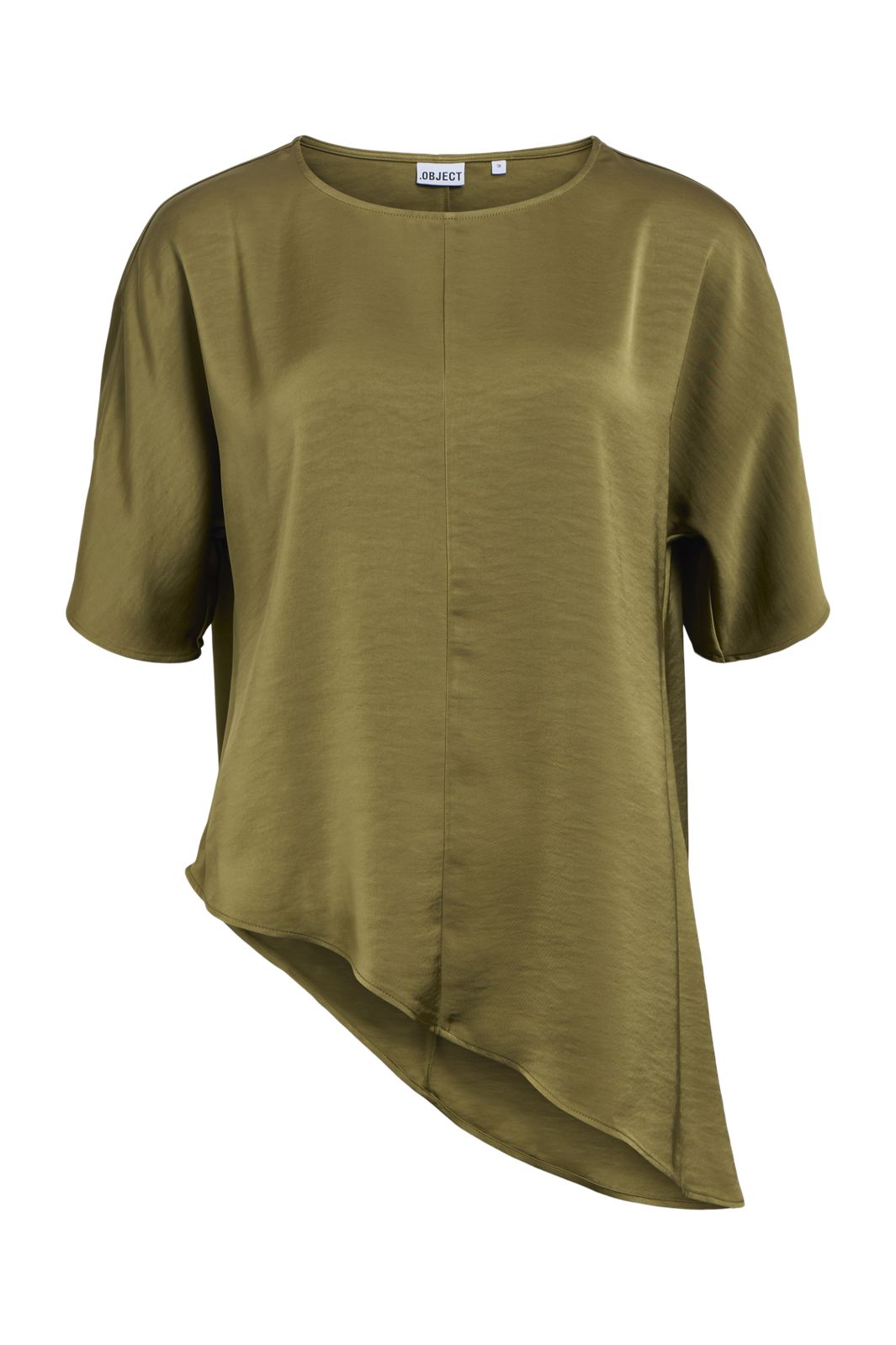 Object - Objchilli S/S Asymmetric Slit Top 148Div - 5201664 Martini Olive