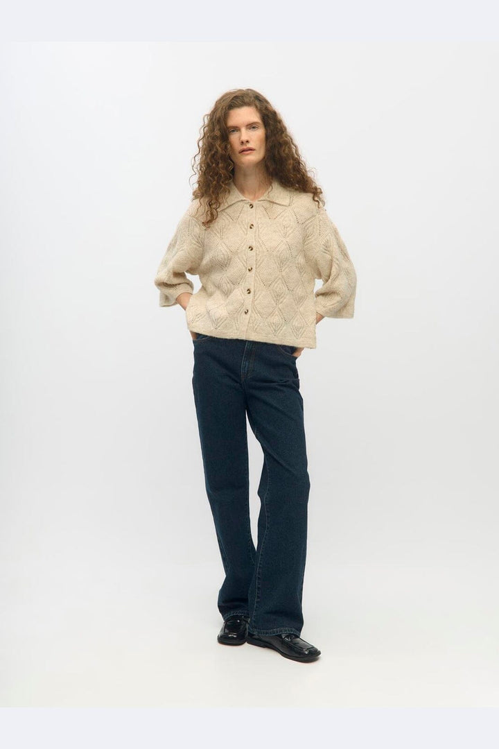 Object - Objkaisa Flora 3/4 Lo Knit Cardigan - 5049309 Birch Melange