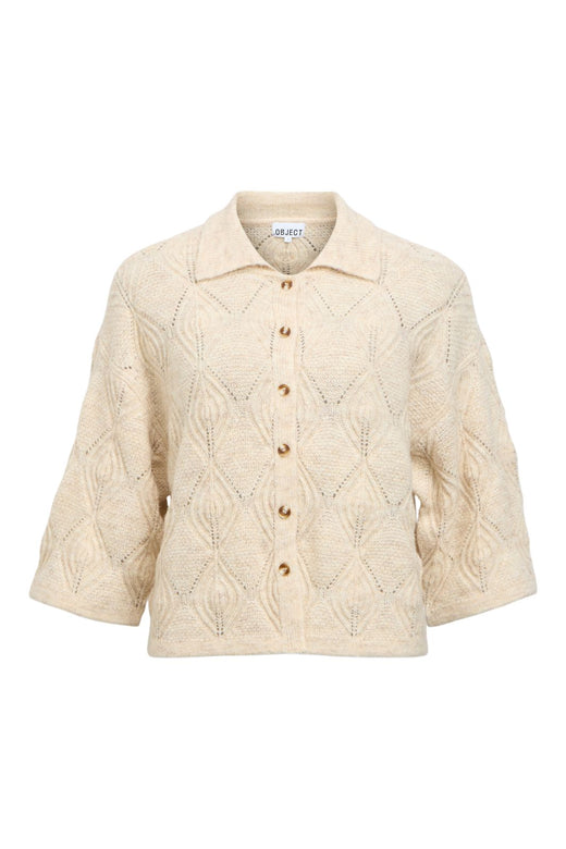 Object - Objkaisa Flora 3/4 Lo Knit Cardigan - 5049309 Birch Melange